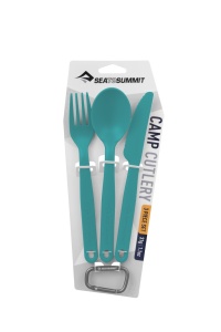 Tacamuri camping - drumetie Sea To Summit Charcoal - set 3 bucati cu carabina, pacific blue - Img 1