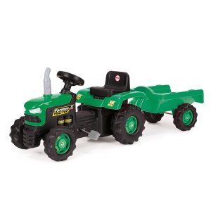 Tractor cu pedale si remorca/verde/53x143x45 - Dolu - Img 1