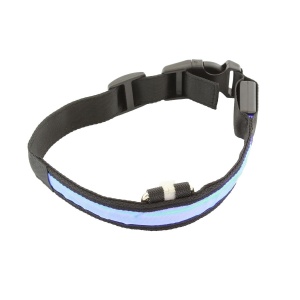Zgarda iluminata cu LED pentru caine sau pisica, culoare Albastra, AVX-AG232A - Img 1