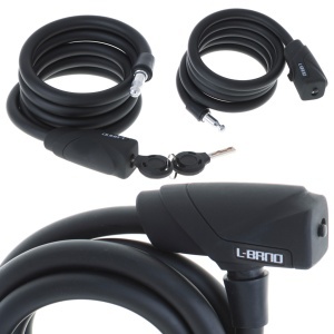 Antifurt bicicleta, Dispozitiv de blocare biciclete, spiralat, cu cheie, lungime 150cm, culoare Neagra - Img 2