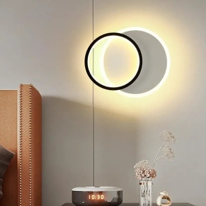Aplica LED SMALON 27W, 2 Cercuri, lumina Rece/Calda/Neutra, Alb Negru - Img 1