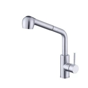 Baterie bucatarie cu dus extractibil Starke CF019, monocomanda, inox, cartus ceramic, satinat - Img 2