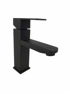 Baterie bucatarie MIXXUS KUB-001 BLACK din otel inoxidabil, Monocomanda, Racorduri incluse - Img 1