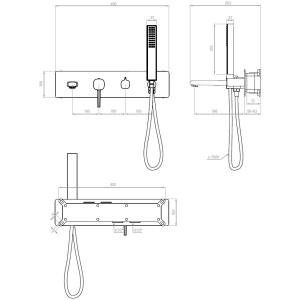Baterie cada incastrata cu set de dus Laveo POLLA, auriu rose - Img 2