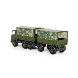 Camion militar cu prelata si remorca - SuperTruck, 71x16x22 cm, - Img 2