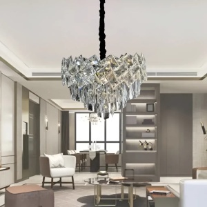 Candelabru Cristal WINDSOR Nobile 5xE27, Diametru 40cm, Crom Lucios, Inaltime Reglabila - Img 3