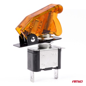 Comutator iluminat (intrerupator) cu protectie, destinatie auto, moto, ATV, SSV, Off-Road, model "TOP GUN", tensiune 12V - 24V, culoare Orange - Img 2