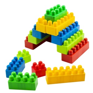 Cuburi constructii, multicolore, 136 piese/ghiozdan - ROBENTOYS - Img 2