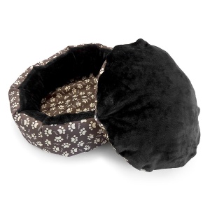 Culcus moale cu perna, pentru caine/pisica, culoare negru, impermeabil, baza antiderapanta, 50 cm - Img 2