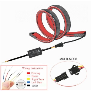 Eleron auto cu lampa stop frana suplimentara pentru autoturisme, 12V, 120cm, Carbon - Img 10