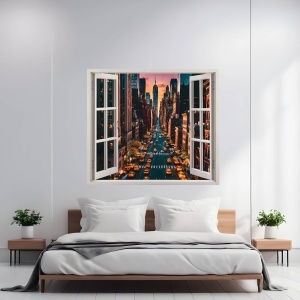 Folie imprimata color pentru decor perete locuinta, dimensiune 125 x 110cm, model: VIEW TO HAVEN 19 - Img 1