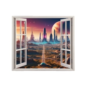 Folie imprimata color pentru decor perete locuinta, dimensiune 125 x 110cm, model: VIEW TO HAVEN 03 - Img 2