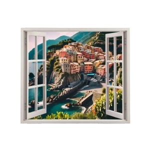 Folie imprimata color pentru decor perete locuinta, dimensiune 125 x 110cm, model: VIEW TO HAVEN 23 - Img 2