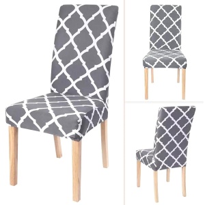 Husa universala pentru scaune clasice, model ROMB, culoare GRI + ALB - Img 3