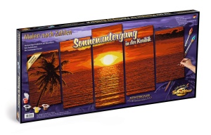 KIT PICTURA PE NUMERE SCHIPPER APUS IN CARAIBE, 5 TABLOURI - Img 1