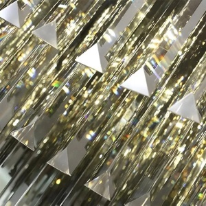 Lustra LED Cristal 57W, Xanthi, Argintiu - Img 2