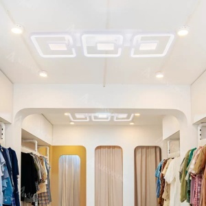 Lustra LED cu telecomanda FELIX 75W, 3 Patrate, lumina Rece/Calda/Neutra, Dimabila, Alb - Img 3