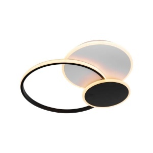 Lustra LED cu telecomanda KILLIAN 81W, 3 Cercuri, lumina Rece/Calda/Neutra, Dimabila, Negru Alb - Img 1
