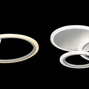 Lustra LED cu telecomanda LUCY 52W, 3 Cercuri, lumina Rece/Calda/Neutra, Dimabila, Alb - Img 2