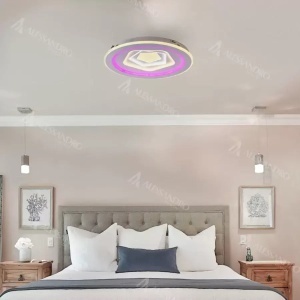 Lustra LED cu telecomanda MEIRA RGB, 180W, lumina Rece/Calda/Neutra, Dimabila, Alb - Img 1