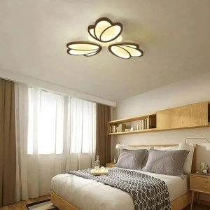 Lustra LED cu telecomanda TULIP 47W, 3 Petale, lumina Rece/Calda/Neutra, Dimabila, Alb - Img 2