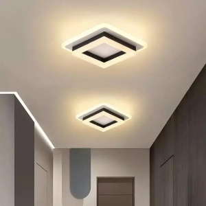 Lustra LED MODERNA 29W, Lungime 20 cm, Patrata, lumina Rece/Calda/Neutra, Negru - Img 3