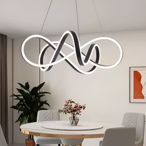 Lustra LED suspendata cu telecomanda INFINITY HALO 138W, lumina Rece/Calda/Neutra, Dimabila, Negru, Inaltime Reglabila - Img 2