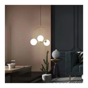 Lustra LOFT Atrium, 3x E27, Alb Auriu, Metal, Inaltime Reglabila - Img 1
