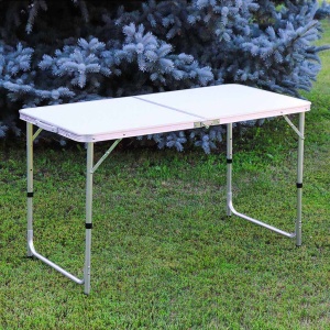 Masa Pliabila din aluminiu cu blat MDF pentru picnic, dimensiune 120 x 60 cm - Img 1