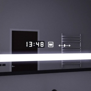 Oglinda LED Rectangulara, 120x80cm, Senzor MotionGlow Marcello, Sistem Dezaburire, Ceas & Termometru, Lupa Cosmetica, Dimabila - Img 3