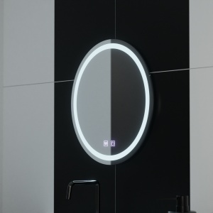 Oglinda LED Rotunda 50cm Lucea Touch Sistem Dezaburire - Img 1