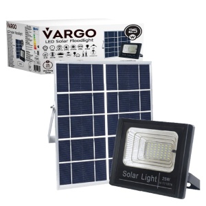 Proiector cu panou solar si telecomanda 25W 6500 K V-111874 VARGO - Img 1