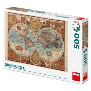 Puzzle 500 piese, Harta lumii - DINO TOYS - Img 1