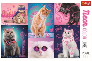 PUZZLE TREFL 1000 SUPER PISICI NEON - Img 3