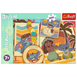 PUZZLE TREFL 200 STITCH LA PLAJA CU LILO SI STITCH - Img 3