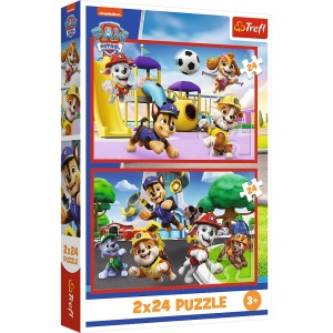 PUZZLE TREFL 2X24 PATRULA CATELUSILOR ZIUA AMUZANTA A CATELUSILOR - Img 1
