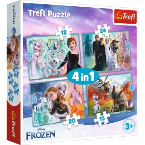 PUZZLE TREFL 4IN1 FROZEN 2 UIMITOAREA LUME DISNEY - Img 1