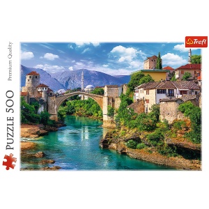 PUZZLE TREFL 500 POD VECHI MOSTAR BOSNIA - Img 3