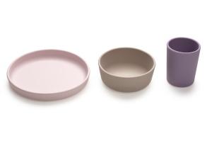 SET 3 RECIPIENTE SILICON HRANA BEBE, MELII, PURPLE&PINK&GREY - Img 4