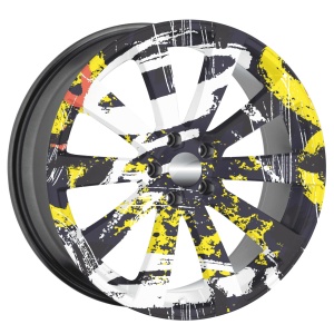 Set 4 Folii Imprimate Outdoor cu EcoSolvent, autoadezive, pentru decorarea jantelor auto, dimetru 60 cm, model FJT-16 - Img 3