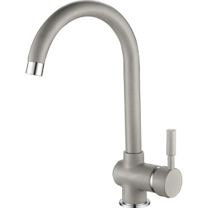 Set chiuveta bucatarie CasaBlanca Duo granit cu 2 cuve cu baterie GREY4H, gri - Img 4