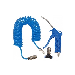 Set de suflat cu pistol, furtun spiralat, cuplaje, 10ATM - Img 1