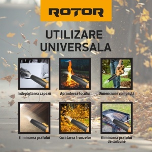 Suflantă aer pe acumulator ROTOR RS-2000 cu 1 acumulator 21V / 2Ah si incarcator ROTOR - Img 5