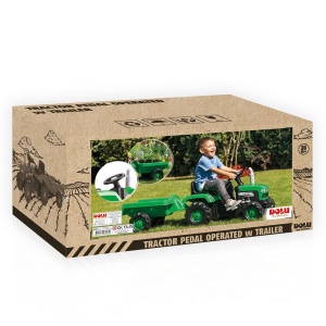 Tractor cu pedale si remorca/verde/53x143x45 - Dolu - Img 2