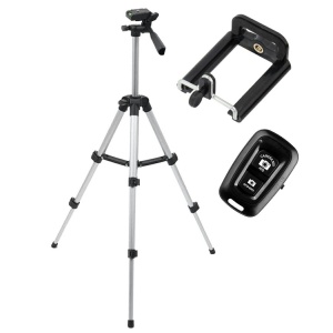 Trepied fotografic din aluminiu, compact, cu suport mobil 3D + Telecomanda Bluetooth - Img 2