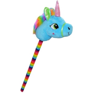 Unicorn de calarit, cu bat, cu sunet, mov/albastru/roz/galben, 80 cm - Img 2