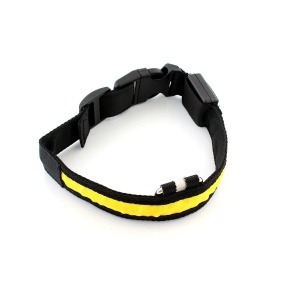 Zgarda iluminata cu LED pentru caine sau pisica, culoare Galben, AVX-AG232B - Img 1