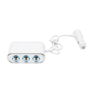 Adaptor bricheta auto tripla 12/24V, iluminata LED, cu intrerupator individual si 1 port USB, 5V, 2.1A - Img 2