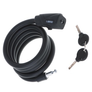 Antifurt bicicleta, Dispozitiv de blocare biciclete, spiralat, cu cheie, lungime 150cm, culoare Neagra - Img 3