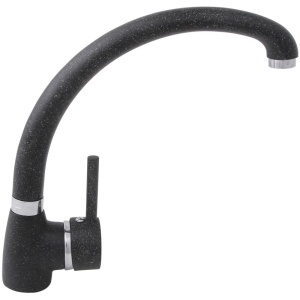 Baterie de bucatarie tip gat de lebada BLACK4A, finisaj granit negru - Img 1